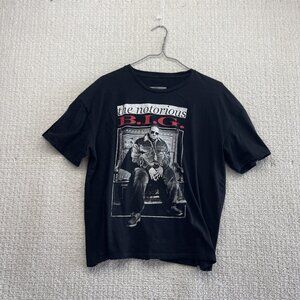 Y2K The Notorious BIG Shirt Womens Sz XL Black Graphic Hip Hop Tee Rap Retro